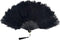 BABEYOND Vintage Style Folding Handheld Ostrich Feather Fan, 1920s Flapper Accessories in Black