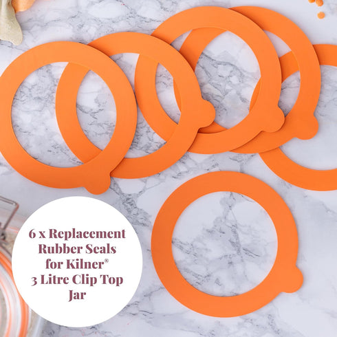 Kilner Replacement Rubber Seals for 102-Fluid Ounce Jars, 4-1/4-Inches, Pack of 6