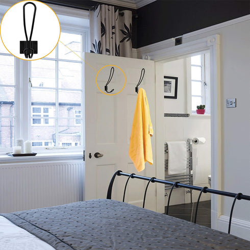 Rustic Entryway Hooks - 12 Pack Farmhouse Hooks with Metal Screws, Black Decorative Wall Mounted Coat Rack