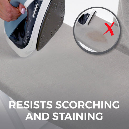 HOME GENIE Ironing Board Cover, Silicone Coating, Full Size Scorch Resistant Padding, Heavy Duty Silver Covers