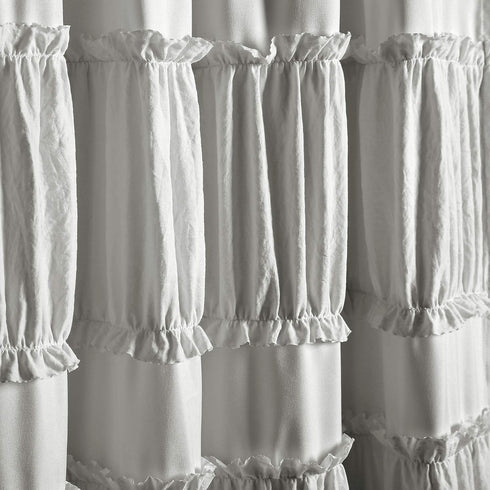 Lush Decor Nova Ruffle Window Curtain Panel Pair, 42"W x 84"L, Gray