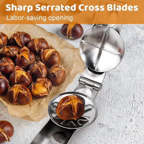 2 2 Upgraded Chestnut Cutter Tool Chestnut Open Clip Stainless Steel Chestnut Opener Portable Nut Cracker Walnut