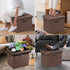 17x13x13in, DocSafe Storage Ottoman Foot Rest Stool with Lock Handle, Fireproof Folding Leather Footstool Bench