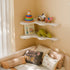 Set 2 90-Degree Cute Cloud Corner Shelves - of White Wooden Floating Corner Shelves Wall Mounted, Space-Saving Nursery