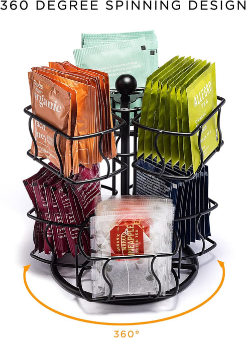Countertop 2 60 Sorbus Tea Bag Spinning Carousel - Tea Caddy Organizer for - Matcha Station Accessories - Tier