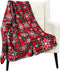 Christmas Holiday Plaid Throw Blanket with Snowflakes: Soft Cozy Accent for Sofa