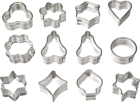 Zenker Mini-Cookie Cutter "Patisserie", Set of 12, Silver