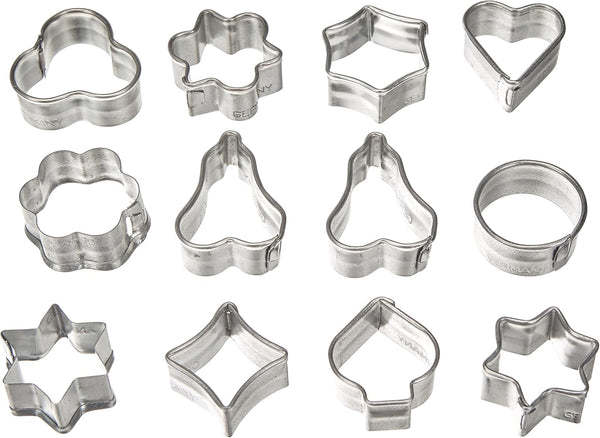 Zenker Mini-Cookie Cutter "Patisserie", Set of 12, Silver