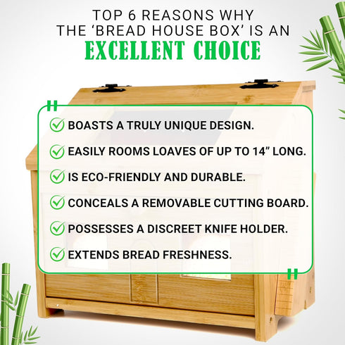 Countertop Bread Box for Kitchen Large Wooden Bamboo Bread Box with Cutting Board (SELF-ASSEMBLY)
