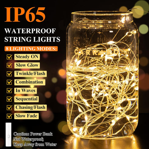 132FT(33 4) Lakumu * Fairy Lights Battery Operated, Rechargeable String Lights with Timer, LED Twinkle Lights