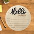 LZEDIRA 5.9 Inch Baby Announcement Sign, Wooden Hello World Newborn Sign Birth Announcement Signs, Hello World Nursery