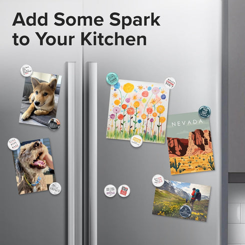 Super Cute Fridge & Locker Magnets - 12 Glass Magnets with Vibrant Colors for Photos & Notes