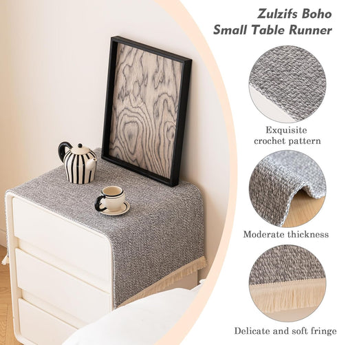 15.7 35 Inches Nightstand Cover - Coffee Table Cover Dresser Cover Top with Tassels, x Small Table Cloth Doilies