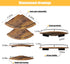Set 2, Corner Floating Shelves, Rustic Brown Wood, of Wall Mount Storage with Guardrail for Bathroom Kitchen Living