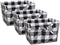 DII Farmhouse Chicken Wire Storage Baskets with Liner – Small, Vintage Black & White Check, 9x7x6", 3 Piece