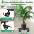 GARGENTOL 1 Pack 11 Inch Rolling Plant Stand with Wheels, Heavy Duty Metal Plant Caddy Wrought Iron Plant Dolly Outdoor