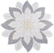 Embroidered Holiday Christmas White and Gold Star Poinsettia Doily Place Mat Small Table Topper (23 Inch Round)