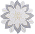 Embroidered Holiday Christmas White and Gold Star Poinsettia Doily Place Mat Small Table Topper (23 Inch Round)