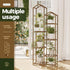6 Bamworld Roof Shaped Plant Stand Indoor Outdoor Tier Tall Large Wood Plant Shelf Multi Tier Flower Stands Garden