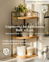 SwartLife Countertop 3-Tier Counter, Corner Bathroom Organizer, Corner Shelf for Vanity & Bathroom Rustic Wood Standing