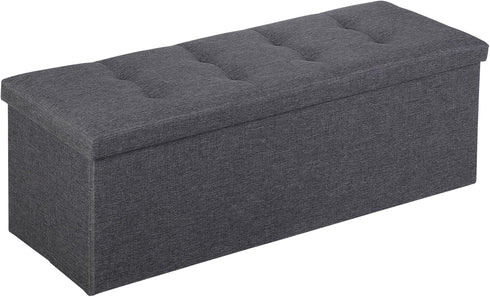 43.3 inches 660 lb, ZENY Folding Storage Ottoman Bench Storage Chest Footrest with Foam Padded Seat, Great for Bedroom