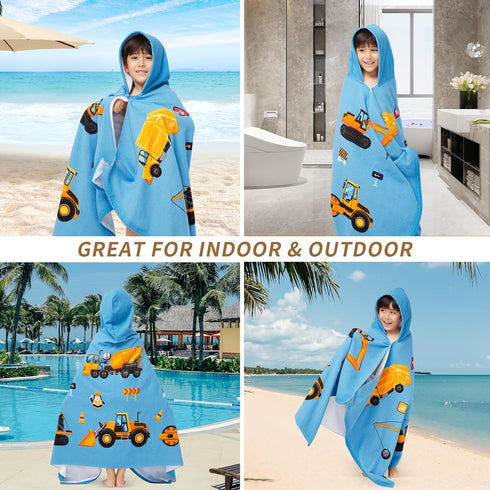 5-12 Gealaek Hooded Towel for Toddlers Years Boys Girls Kids Bath Pool Beach Towel Wrap Extra Large Soft Absorbent