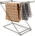 Stainless Steel Washcloth Holder - 4 Arms Folding Towel Drying Rack for Kitchen Countertop, Bathroom, Silver