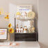 Delamu 2-Tier 2-Drawer Bathroom Organizer Countertop, Multi-Purpose Makeup Organizer, Elegant Black