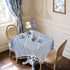 36''x36'', Summer Small Blue Square Tablecloth Spring Dusty Blue and White Linen Coffee Table Cover, Boho Nightstand