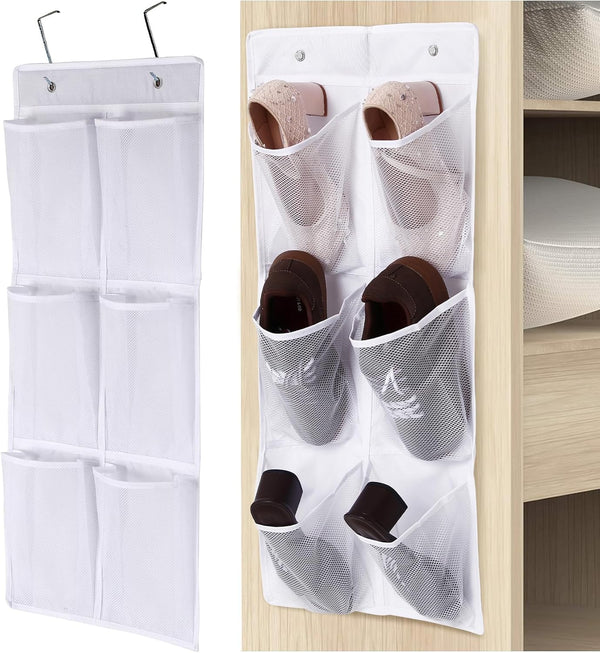 GOMAJI Over the Door/Wall Shoe Organizer, 2 Pack, Narrow, Hanging Shoe Rack