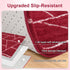 5x7 Area Rugs for Living Room Bedroom, Washable Non-Slip Feet Red White Throw Rug, Soft Plush Shaggy Fluffy Geometric