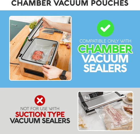 Avid Armor Chamber Vacuum Sealer Bags, Heavy Duty BPA-Free Pre-Cut Bags for Food Preservation, 250/Pack (10x13)