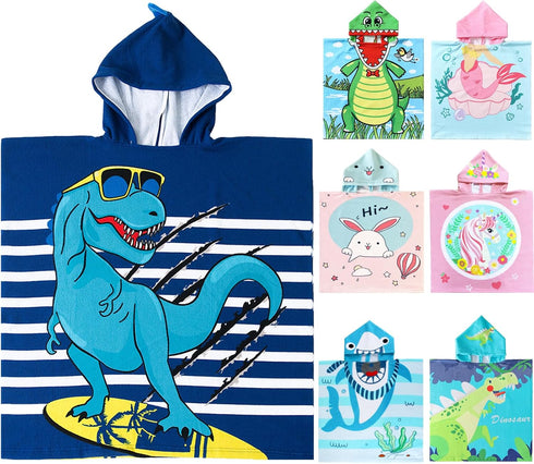 NovForth Kids Beach Towel for Boys Girls, Hooded Bath Towel Wrap, Toddler