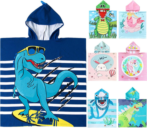NovForth Kids Beach Towel for Boys Girls, Hooded Bath Towel Wrap, Toddler