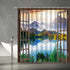 AMFD Mountain Shower Curtain Nature Lake Forest Scenery Wilderness Sunrise Landscape Through Brown Window Picture Art Print Fabric Bathroom Decor Set Include Hooks,(70" WX70 H) by AMFD