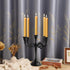 Rely+ 5 Arm Matte Black Candelabra, 10 Inch Tall Taper Candle Holders for Indoor Kitchen Décor, Gothic Home Decor