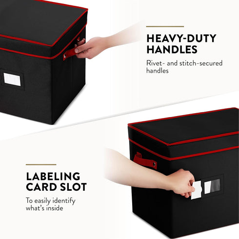 Premium Christmas Bauble Storage Box with Dividers - 128 Compartment Ornament Storage Box for Delicate Decorations