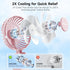 AMACOOL Portable Handheld Fan with Dual Motor, 12 Blades, Powerful 4 Speeds Hand Fan, Foldable, Battery Operated 3 IN 1 Personal Cooling Fan for Hot Flashes, Outdoor Activities, Travel(Pink) by AMACOOL