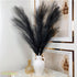 Artificial Faux Pampas Grass Large Bundle of 3, 47"/120cm Tall Fluffy Stems for Living Room Kitchen Boho Decor - Black
