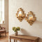 Three-Dimensional Relief Candle Sconces Set 2 Rustic Wall Mount Candle Holders Wood