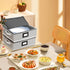 homyfort Platter Storage Case, China Storage Containers Hard Shell, 5 Felt Dividers Included, Structured Top and Stackable Platter Storage Containers (Grey)