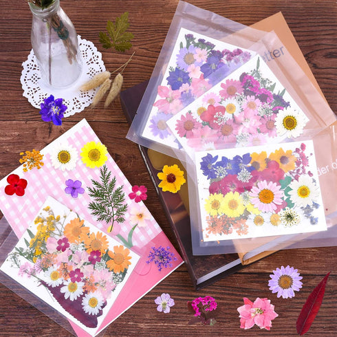 140 Pcs Dried Pressed Flowers for Resin, Natural Herbs Kit for Scrapbooking, DIY Art Crafts, and Jewelry Molds