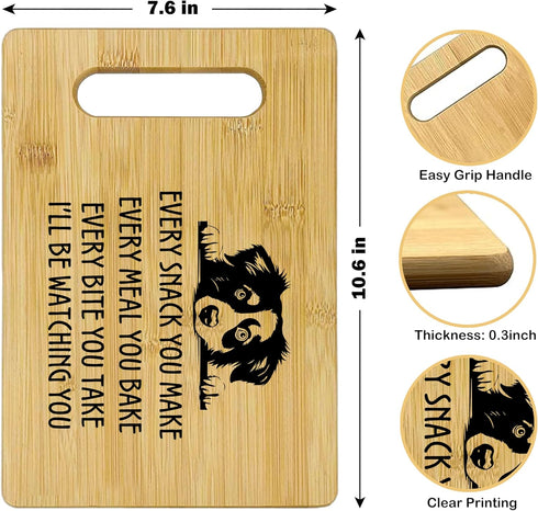 Australian Shepherd Gifts, Bamboo Cutting Board, Every Snack You Make I'll Be Watching You