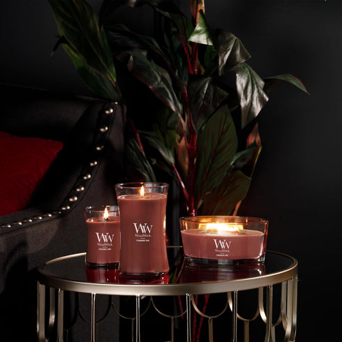 WoodWick Large Cinnamon Chai Hourglass Candle - Premium Soy Blend Wax with Pluswick Innovation, Made in USA