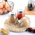 24 Hotop Pieces Glass Spices Shaker with Perforated Top Cheese Shaker with Slotted Stainless Steel Top Retro Swirl