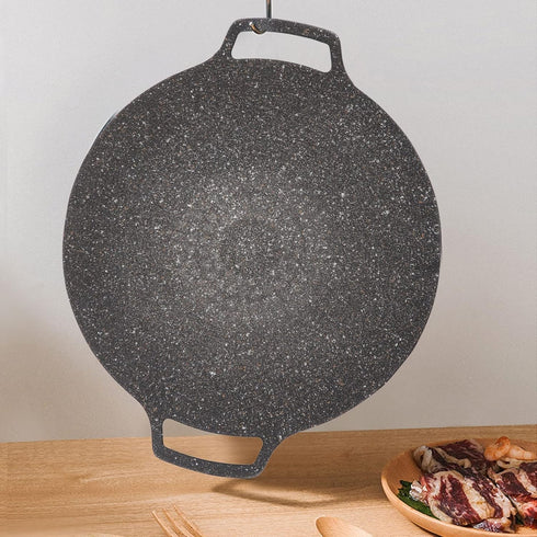 Korean Griddle Pan, Non-Stick Circular Frying Pan for Home Outdoor Stove, BBQ Plate (Universal Model 33cm)