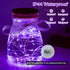 4 Pack 16ft 50 QITONG Purple Fairy Lights Battery Operated, Each LED Outdoor String Lights, Silver Wire Mini Twinkle