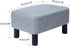 16.54" RF-BD214-D IBUYKE Small Footstool Linen Fabric Pouf Ottoman Footrest Modern Home Bedroom Rectangular Stool