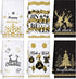 Hosuly 6 Pcs Gold Christmas Kitchen Towels Decorative Dish Towel Decor Elk