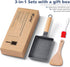 Tamagoyaki Pan, Square Japanese Omelette Pan, Non-Stick Egg Roll Pan with Wood Handle & Silicone Brush